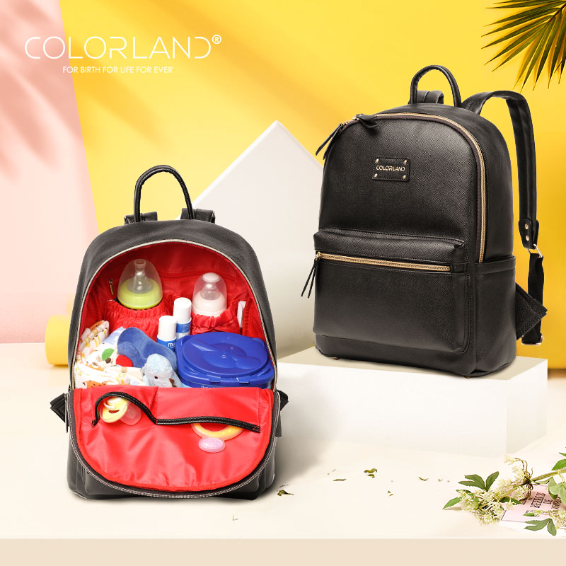 colorland媽咪包多功能大容量雙肩包孕婦外出媽媽包時尚母嬰揹包