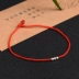 Vòng chân bạc 925 sterling nữ vòng chân dây đỏ nam và nữ Phiên bản Hàn Quốc của vòng đeo tay đơn giản cho sinh viên dây đỏ năm nay - Vòng chân vòng đeo chân Vòng chân