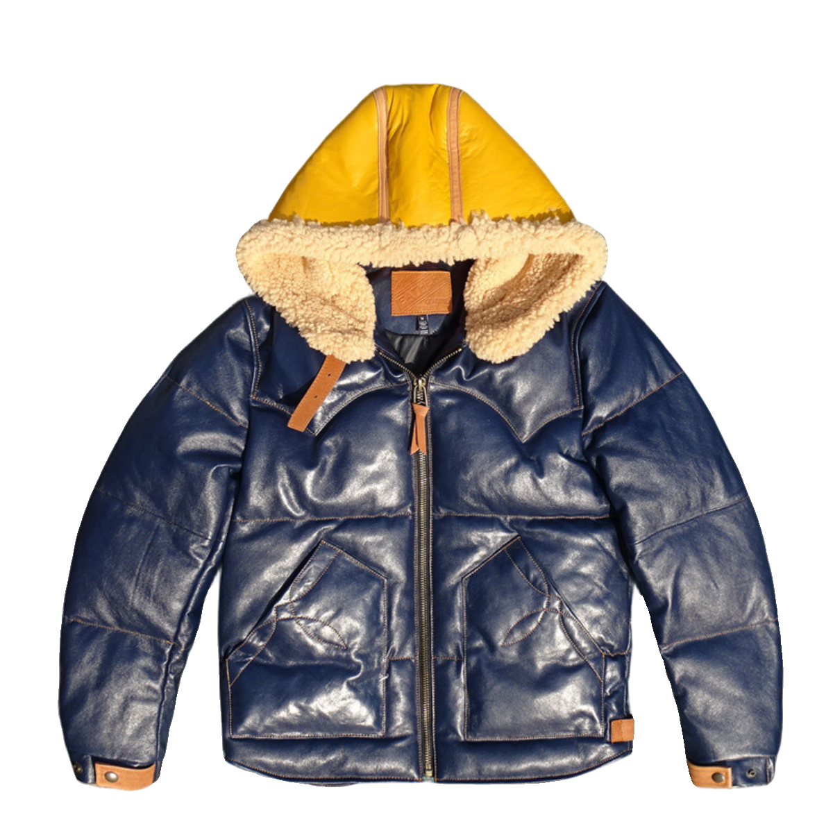 植鞣羊皮拼羊皮毛一体羽绒服白鸭绒超厚重保暖连帽真皮皮衣男冬季,淘宝优惠券,粉丝福利购,淘宝优惠卷