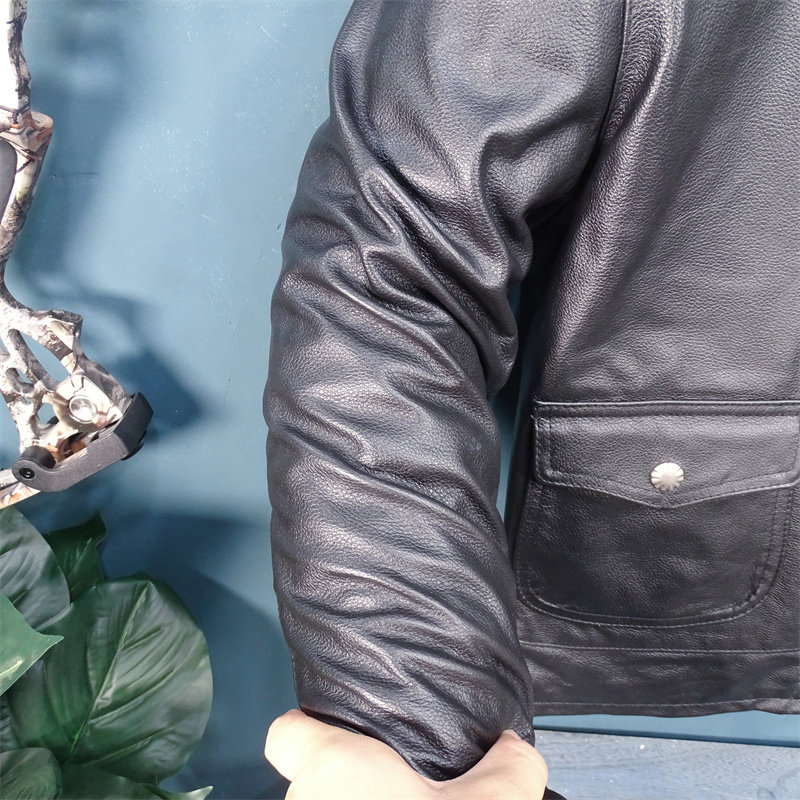 甩货价！纯头层牛皮真皮皮衣男翻领修身单排扣三兜皮夹克机车外套,淘宝优惠券,粉丝福利购,淘宝优惠卷