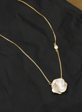 韩版时尚新款滴油山茶花锁骨链