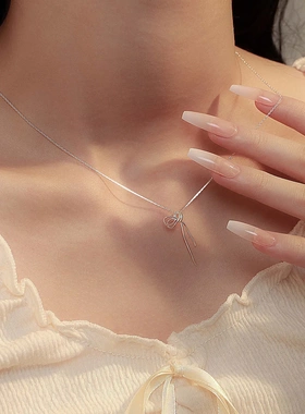 S999纯银丝带结项链甜美精致