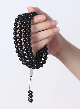 黑檀木质手串108颗佛珠手链