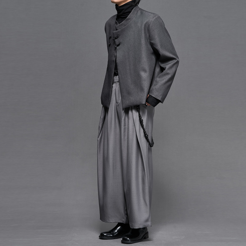 隐制YINZHI 盘扣小众新中式立领短款西服无性别暗黑系国风男外套,淘宝优惠券,粉丝福利购,淘宝优惠卷