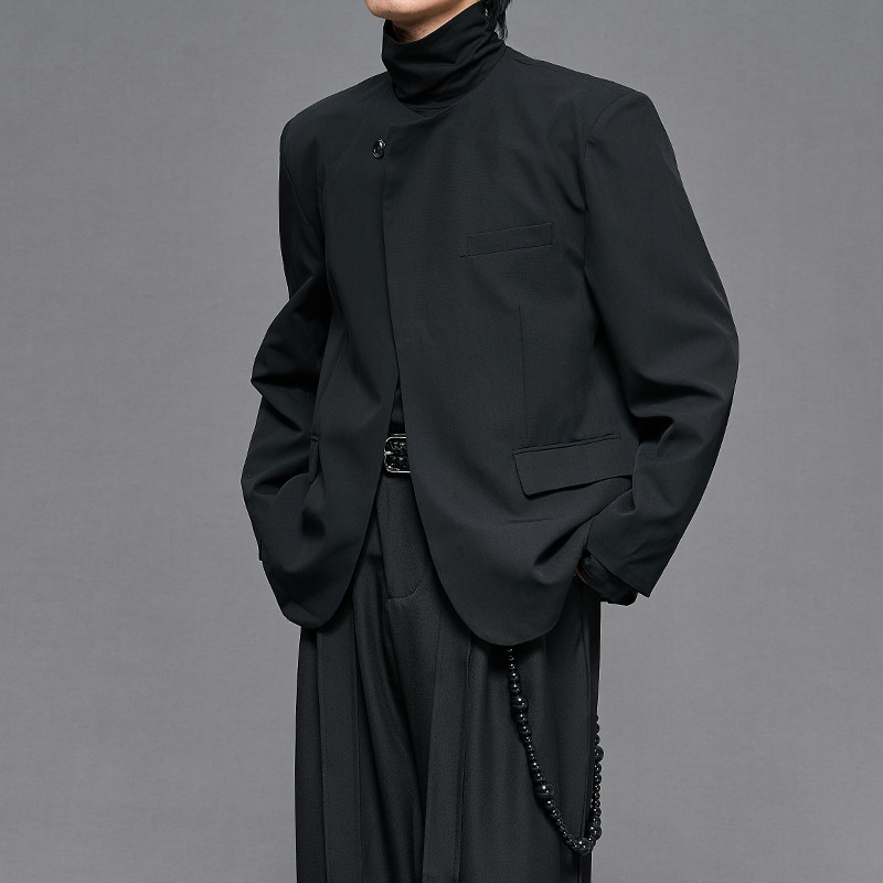 小众设计师款秋男装无领英伦剪裁宽松港风年会休闲男女西装外套,淘宝优惠券,粉丝福利购,淘宝优惠卷