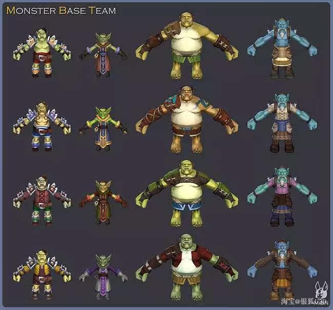 U3D模型 游戏人物模型 精灵族 带动作 Monster BaseTeam v1.2