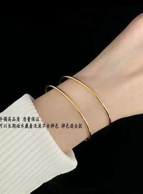 小众银色ins冷淡风钛钢学生手镯