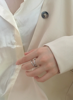 钛钢不掉色百搭随形INS组合戒指