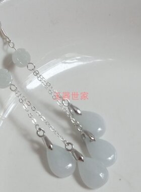 水滴纯银防过敏古装配饰玉环