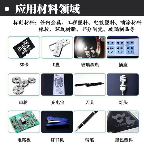 激光打标机光纤金属铭牌铅笔刻字机不锈钢刻字打码镭雕激光雕刻机 - 图1
