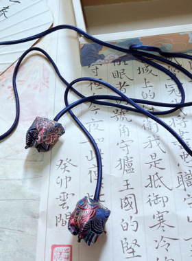 烧蓝江崖纹郁金香可调节腰带 春夏连衣裙长款毛衣链女士质感腰带