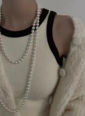 多层人工珍珠项链百搭