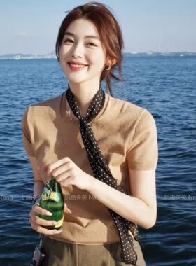 波点小丝巾女细窄长条领巾韩版百搭ins潮装饰包包带发带丝带飘带