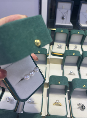 玫瑰的故事刘亦菲同款天然珍珠s925银平衡戒指正圆极光极光akoya