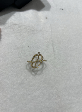 日本工艺18k超闪多面切割镭射珠彩色波浪三圈开口弹力戒指