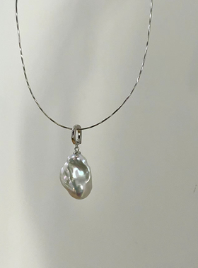 天然淡水巴洛克珍珠万能扣吊坠S925银项圈项链小众异形珍珠