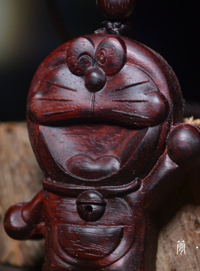 哆啦A梦机器猫印度小叶紫檀吊坠