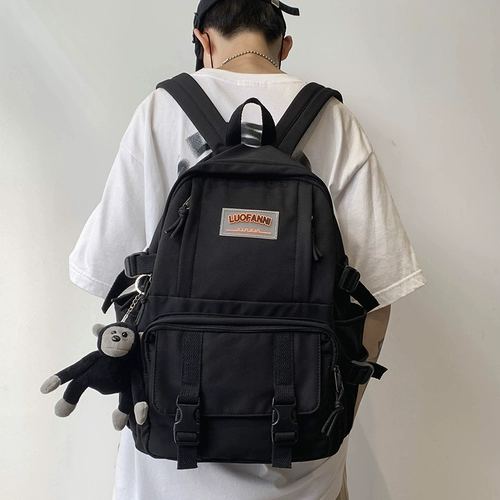 Вместительный и большой школьный рюкзак, трендовая сумка, в корейском стиле, простой и элегантный дизайн, для средней школы, подходит для студента