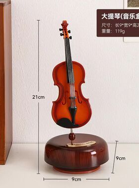欧式复古留声机小提琴音乐盒摆件