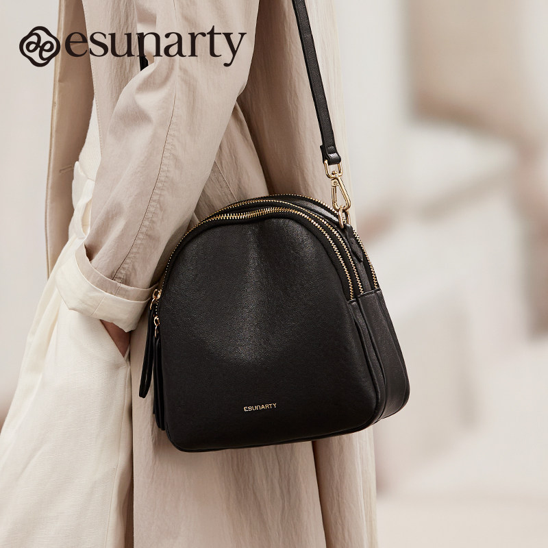 真皮女式斜挎包2025新款复古秋冬季手提包软牛皮小挎包女士贝壳包,淘宝优惠券,粉丝福利购,淘宝优惠卷