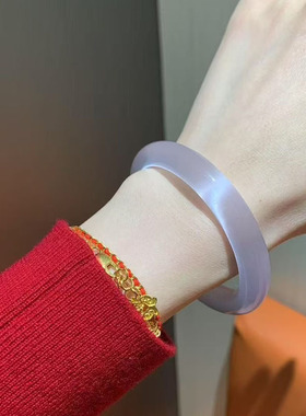 白月光猫眼石手镯子金店礼品旅游景点纪念品玻璃仿叮当玉髓首饰品