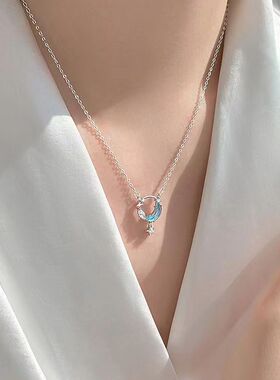 星星项链女ins小众设计高级感轻奢锁骨链蝴蝶结颈链学生闺蜜吊坠