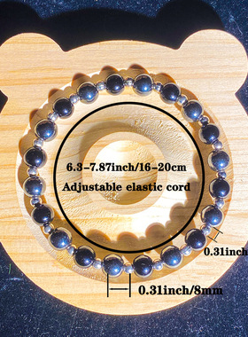 跨境爆款手链天然黑胆石黑玻璃防护吸收负能量增强力量黑色手串珠