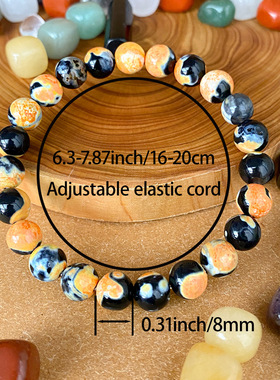 跨境爆款手链火焰玛瑙橙色火焰玛瑙天然石珠串珠炫酷个性手串饰品