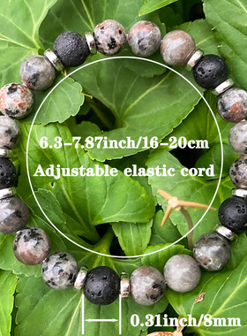 跨境爆款手链火焰石火山石时尚手串天然石黑色百搭款蓝色简约串珠