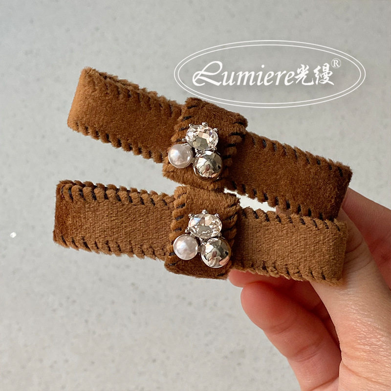 一只价格 丝绒蝴蝶结深棕发夹精致水钻时尚气质刘海夹边夹新款,淘宝优惠券,粉丝福利购,淘宝优惠卷