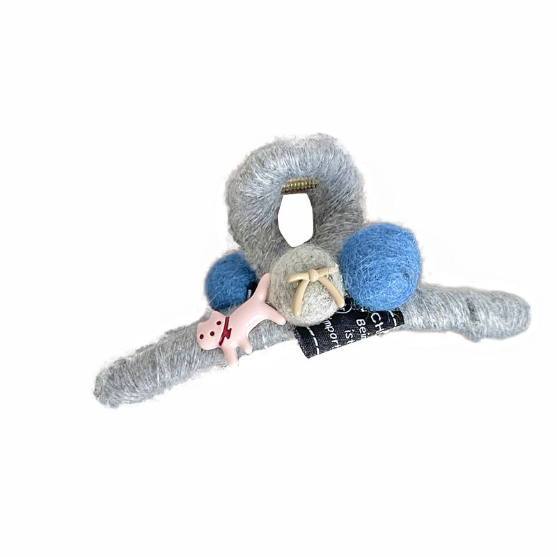 可爱猫咪毛线大号抓夹双面设计发夹女后脑勺高级感鲨鱼夹2025新款,淘宝优惠券,粉丝福利购,淘宝优惠卷