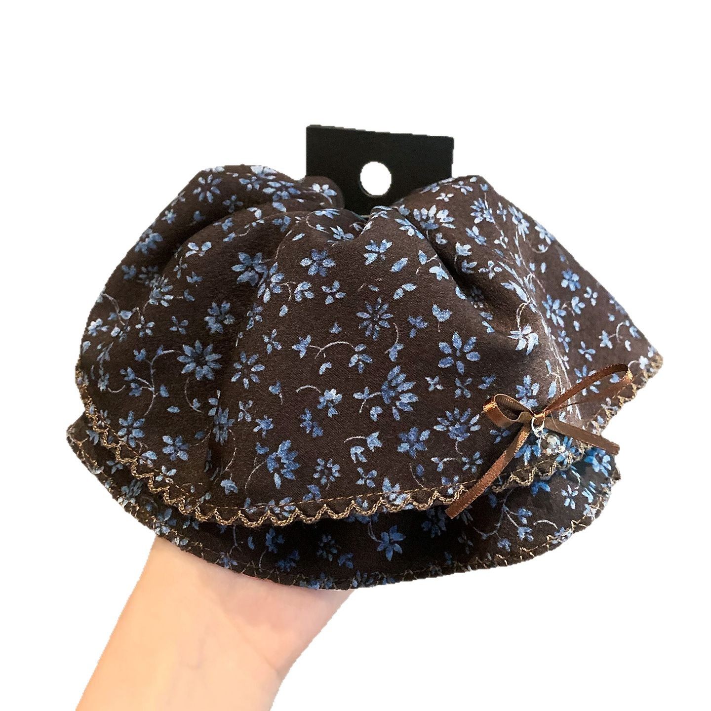 通勤新款可爱复古碎花马尾抓夹文艺小清新盘发夹撞色蝴蝶结鲨鱼夹,淘宝优惠券,粉丝福利购,淘宝优惠卷