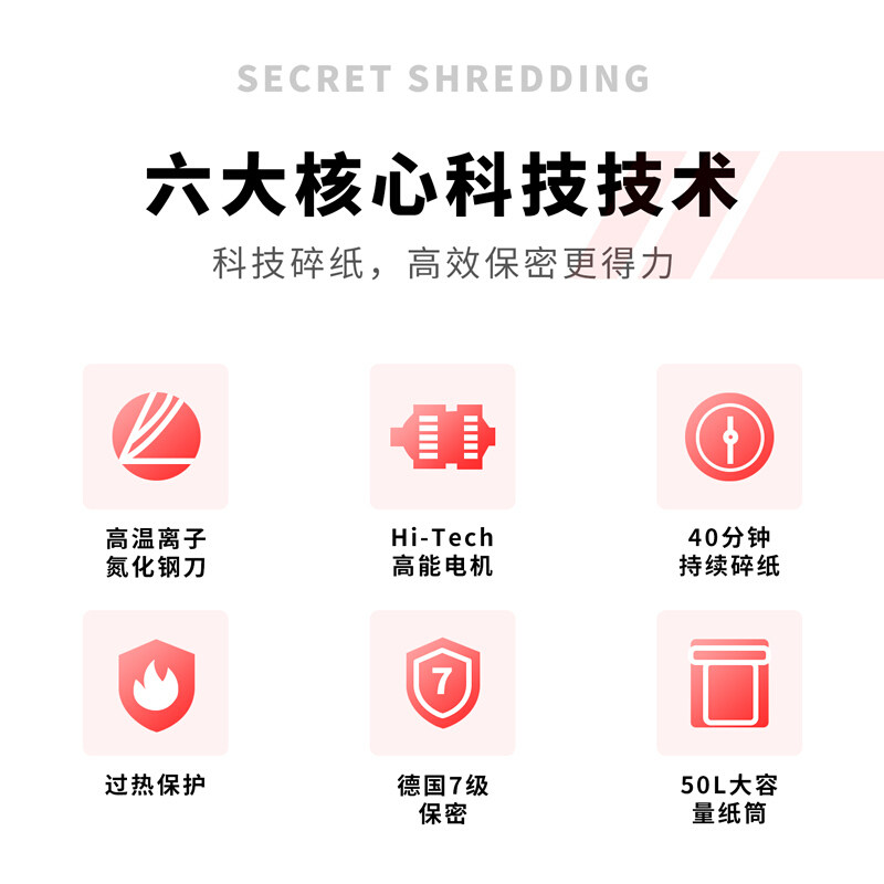 得力商用碎纸机7级保密家用粉碎机 得力新亚碎纸机