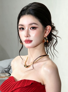 新娘项链耳环耳饰夸张金属高级感颈链锁骨链项圈结婚纱礼服配饰品
