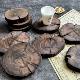 Ebony log tea coaster pot holder solid wood base heat insulation anti-scalding pad coaster high quality naturally weathered sunken wood