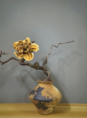 新中式龙枣枝艺术造景干花天然真花插花民宿客厅高级感家居装饰