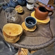 Thuja solid wood coaster tea coaster tea ceremony kung fu tea cup holder saucer creative log original color zen insulated wood chips