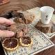 Northern agarwood log conformable pot holder cup holder solid wood heat insulation anti-scalding base with woody fragrance B&B hotel tea house