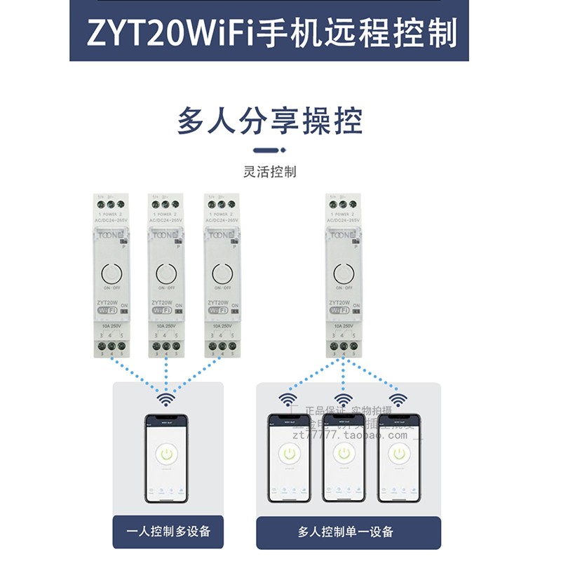 ZYT20W微电脑定时开关手机远程定时间控制器需WiFi网络灯 - 图1