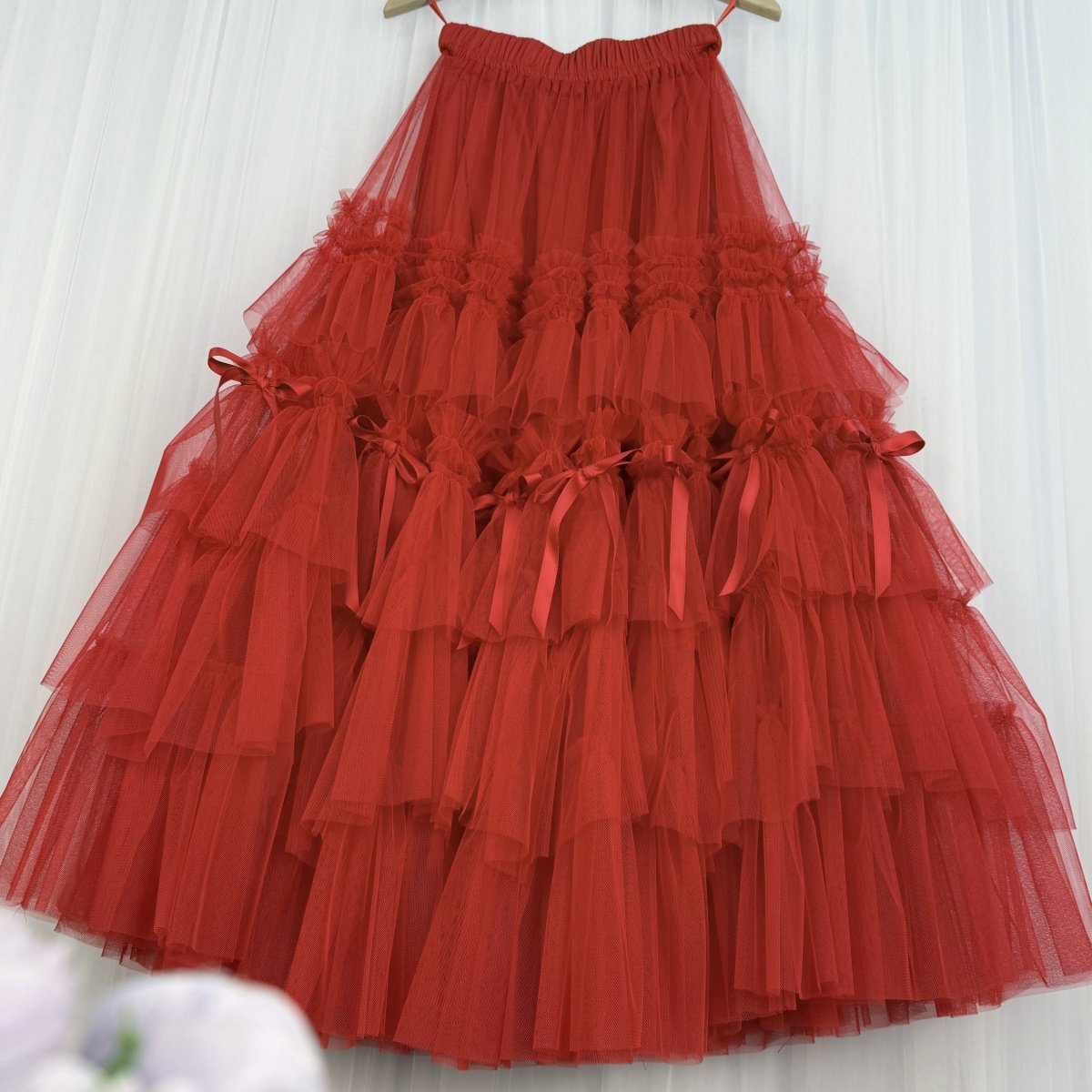 过年迎春战袍原创纱裙多层次蛋糕裙大摆裙高腰显瘦网纱半身裙,淘宝优惠券,粉丝福利购,淘宝优惠卷