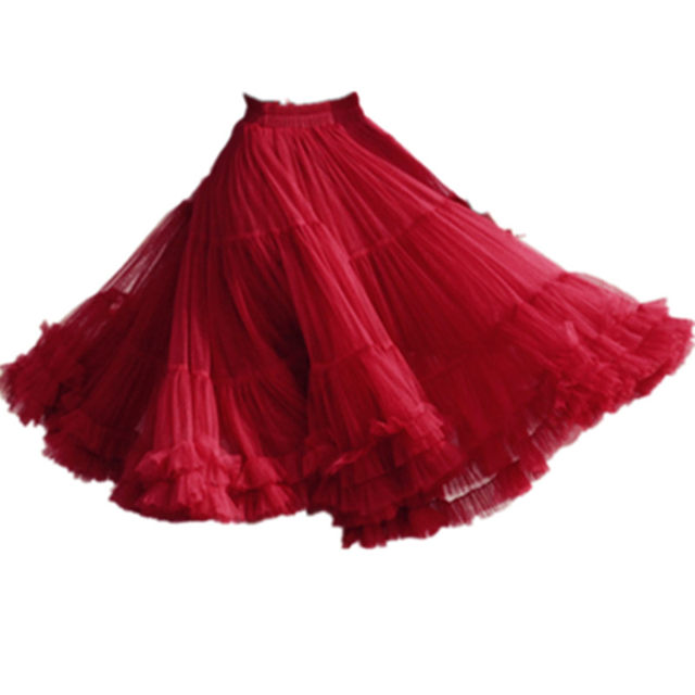 New multi-layer heavy industry European version super large hem gauze skirt