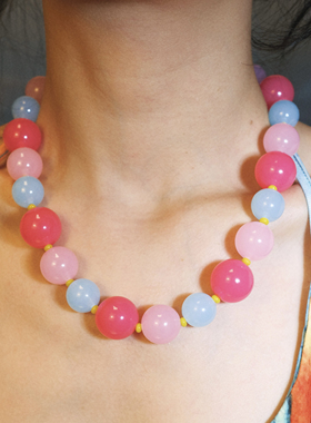 BOMBCACA热带岛屿系列 混合果汁 原创多巴胺彩色糖果圆珠度假项链