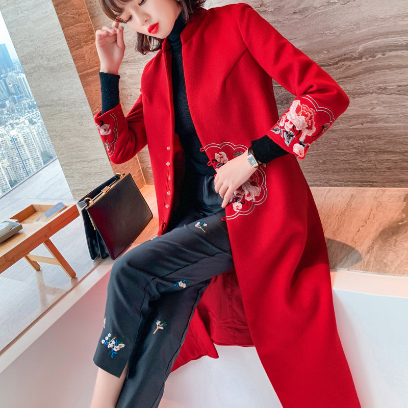 刺绣唐装年轻版中国风汉服冬装旗袍 品唐斋民族服装/舞台装