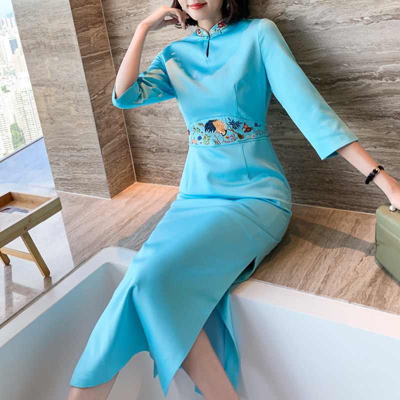 冬季中国风旗袍中式茶服民国连衣裙 品唐斋旗袍