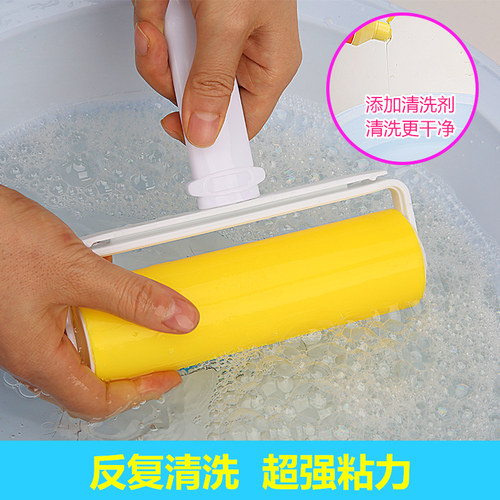 粘毛器滚筒可水洗硅胶除尘衣物沾毛吸除毡毛滚子刷毛衣服去毛神器 - 图1