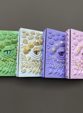 新版龙眼笔记本火龙浮雕学生高颜值复古手账男女日记本活页记事本