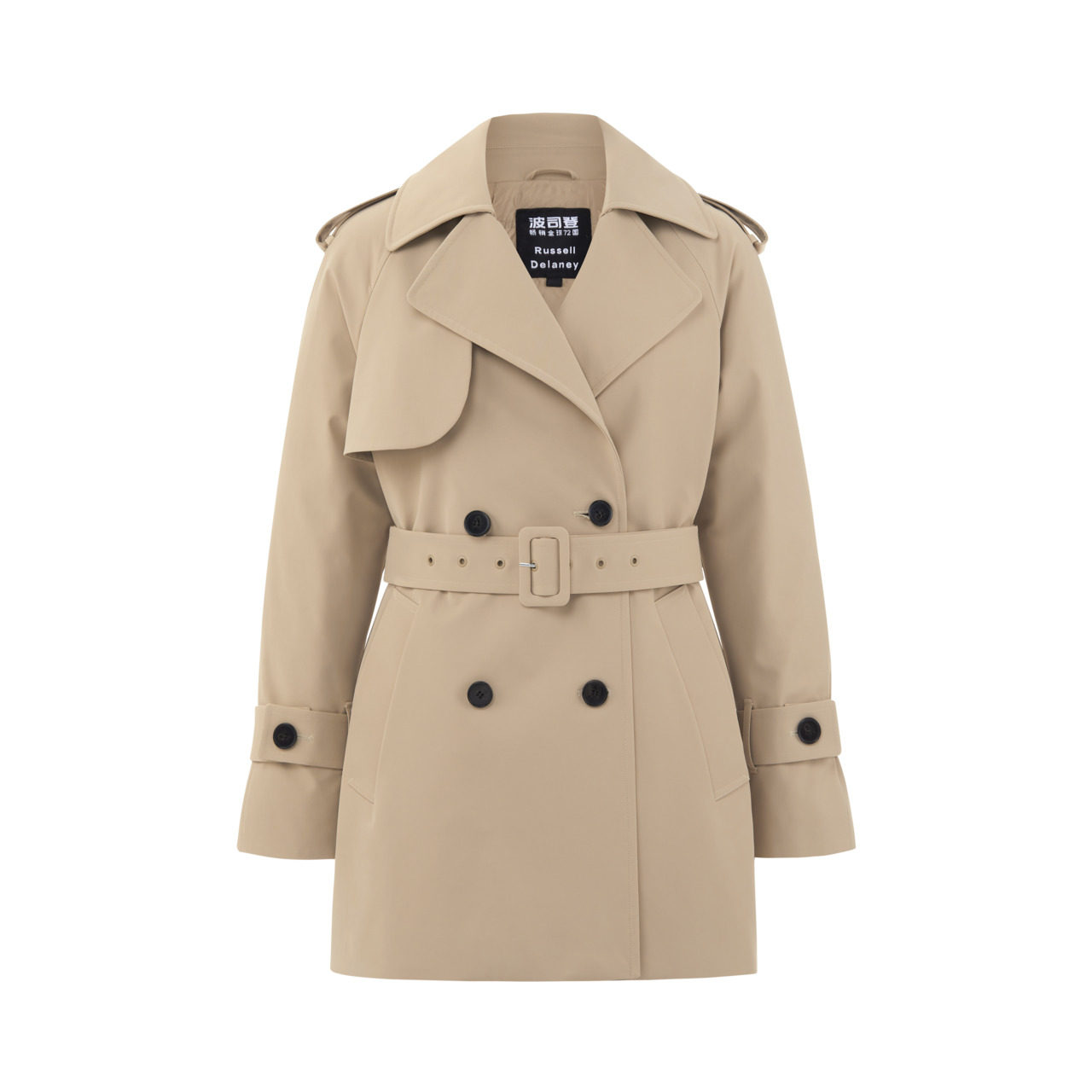 波司登女冬季英伦经典首创时尚鹅绒收腰商务中长风衣羽绒服