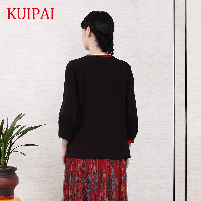 葵牌原创设计民族风中老年宽松t恤 葵服饰T恤