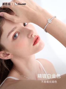 x三丽鸥Hellokitty手链女款925纯银小众精致生日新年礼物