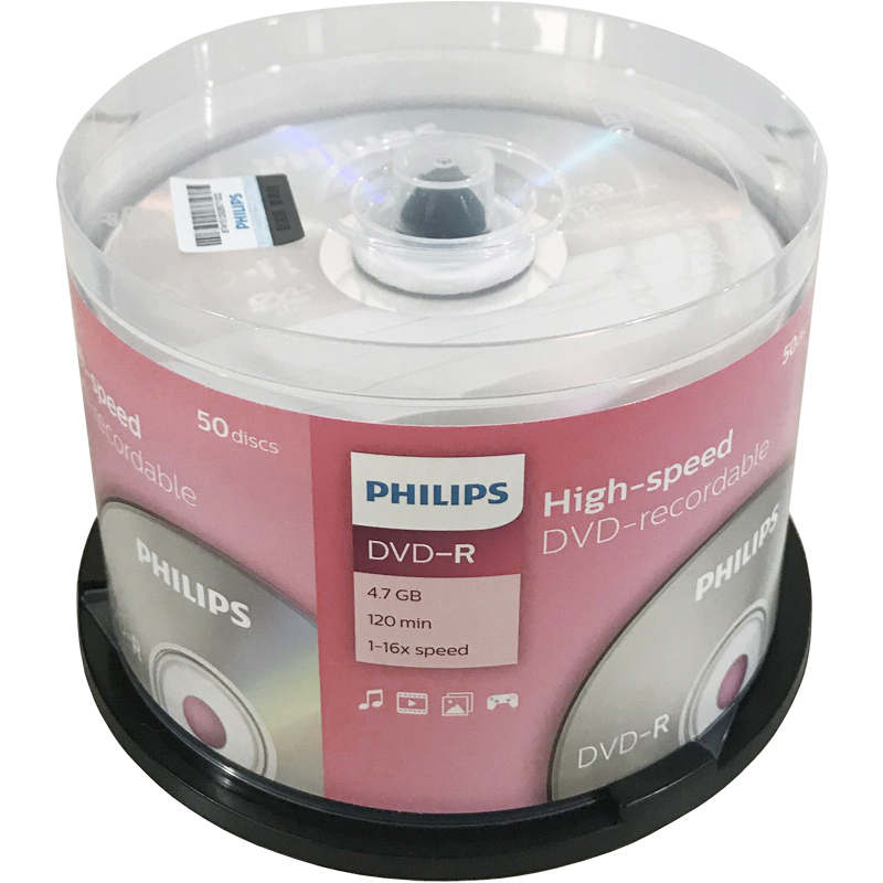 飞利浦光盘4.7G DVD-R 16X DVD刻录盘 空白刻录光盘 50片刻录碟系统光盘 dvd光盘dvd光盘空白 空光碟 - 图2